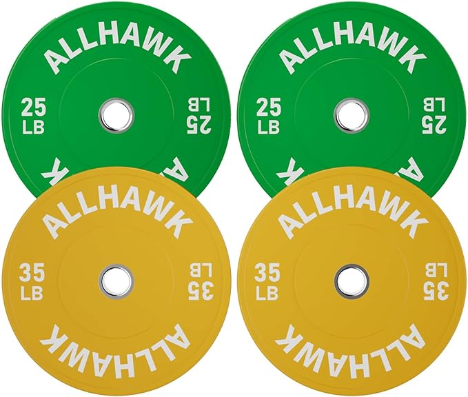 Colored Olympic Weight Plates, 2-inch Rubber Bumper Plate Set for Home Gym Barbell Weight Lifting and Strength Training-StrideForce Fitness