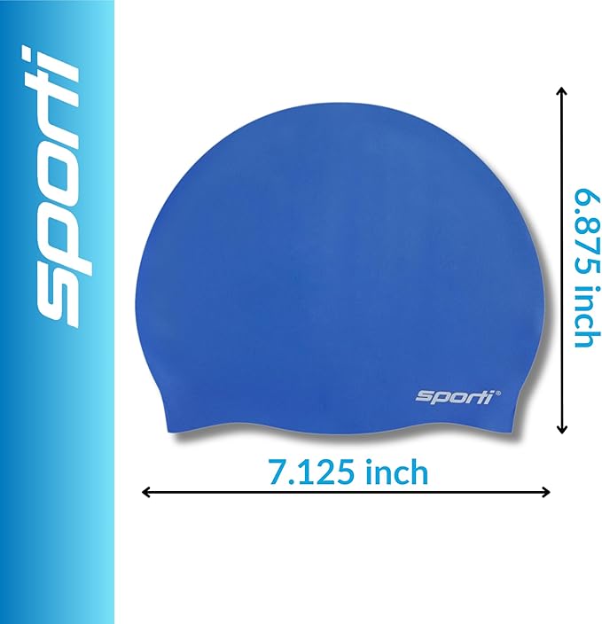 Sporti Silicone Swim Cap for Kids, Unisex Youth Swimming Cap, Protection Bathing Caps for Your Children, Aged 2-10-StrideForce Fitness