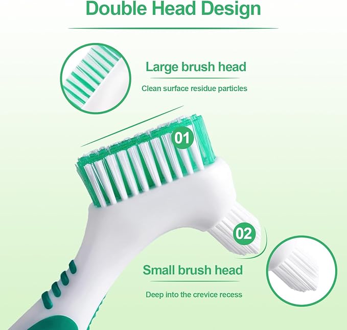 Denture Brush 6Pcs Denture Toothbrushes,Denture Cleaning Care Cleaning Brush,Double Sided Toothbrush for Denture Cleaning Care