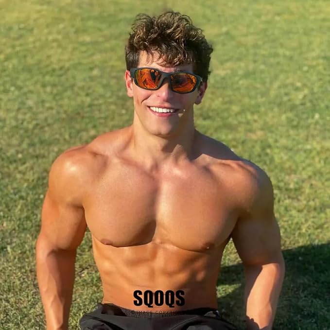 Polarized Sports Sunglasses Men UV400 Protection Lightweight Wrap Around Goggles for Cycling Fishing Driving Running-StrideForce Fitness