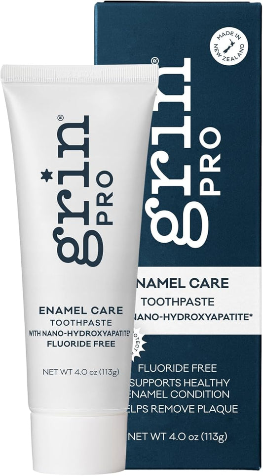 Grin Pro Enamel Care Nano-Hydroxyapatite Toothpaste, Fluoride Free, Designed for Sensitive Teeth, Helps Remineralize, 4 oz, Natural Ingredients, New Zealand Manufactured