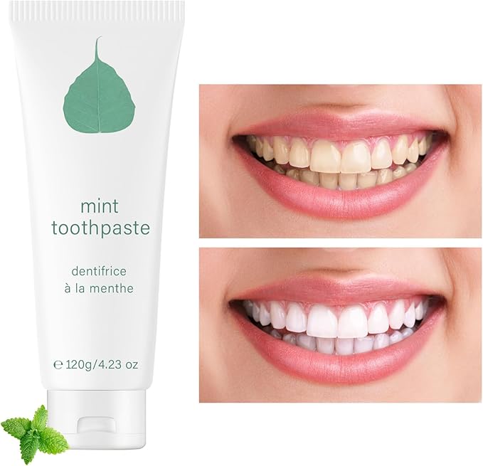 Mint Toothpaste, 3.5 oz Non Fluoride Toothpaste, All-Natural Organic Tooth-Paste, Fresher Breath, Happier Gums, Tooth Sensitivity for for Sensitive Teeth - 2 PCS