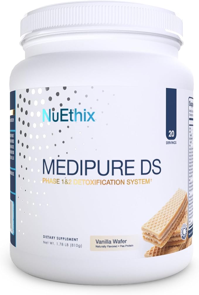 NuEthix Formulations Medipure DS with Pea Protein Phase 1 & 2 Detoxification System, Supplement to Help Support The Body’s Natural Detoxification Process, Vanilla Wafer (Non-Caffeinated), 20 Servings-StrideForce Fitness