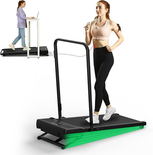 Walking Pad Treadmill, 12% 5-Level Auto Incline, 2-in-1 Under Desk Foldable w/Remote Control, 12 HIIT Mode, 265 Lbs, 7.6 MPH Max, Portable Treadmill for Office Home, No Tablet Stand-StrideForce Fitness