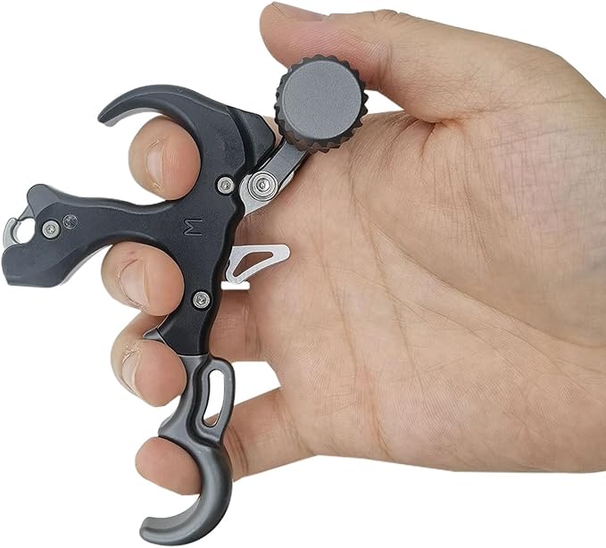 Compound Bow Aid Releaser with Wrist Straps and Adjustment Tool,Archery Release Aids with 3 Thumb Release Adjustable,Aluminum Alloy Aids.for Left and Right Handers.-StrideForce Fitness