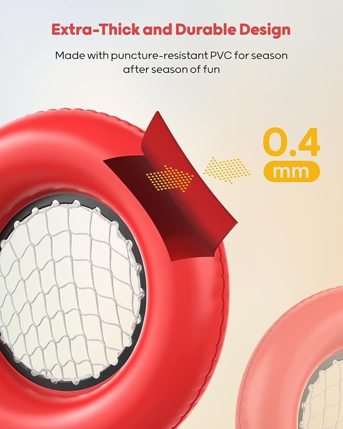 QPAU Inflatable Disc Golf Set for Kids Family Fun, Portable Outdoor Yard Games Set With 4 Frisbee Discs & Pump, Kids Toys for Golf Practice, Backyard Camping Lawn Pitching Games - Ideal Teen Boy Gifts-StrideForce Fitness