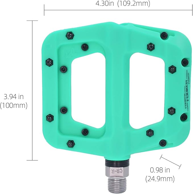 FOOKER MTB Pedals Mountain Bike Pedals 3 Bearing Non-Slip Lightweight Nylon Fiber Bicycle Platform Pedals for BMX MTB 9/16"-StrideForce Fitness