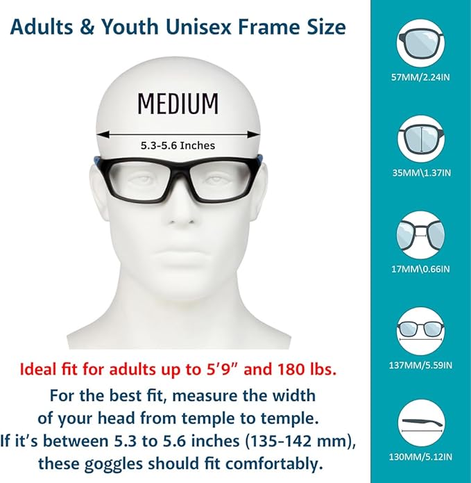 BLUE CUT Sports Protection Goggles, Anti-Fog Lenses Safety Glasses for Basketball, Pickleball and All Outdoor Sports-StrideForce Fitness