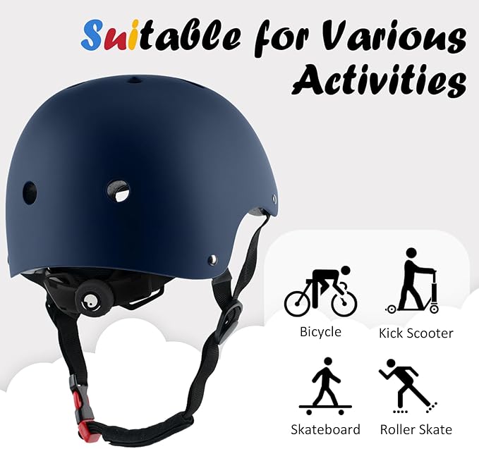 Kids Bike Helmet, Adjustable and Multi-Sport, from Toddler to Youth, 3 Sizes-StrideForce Fitness