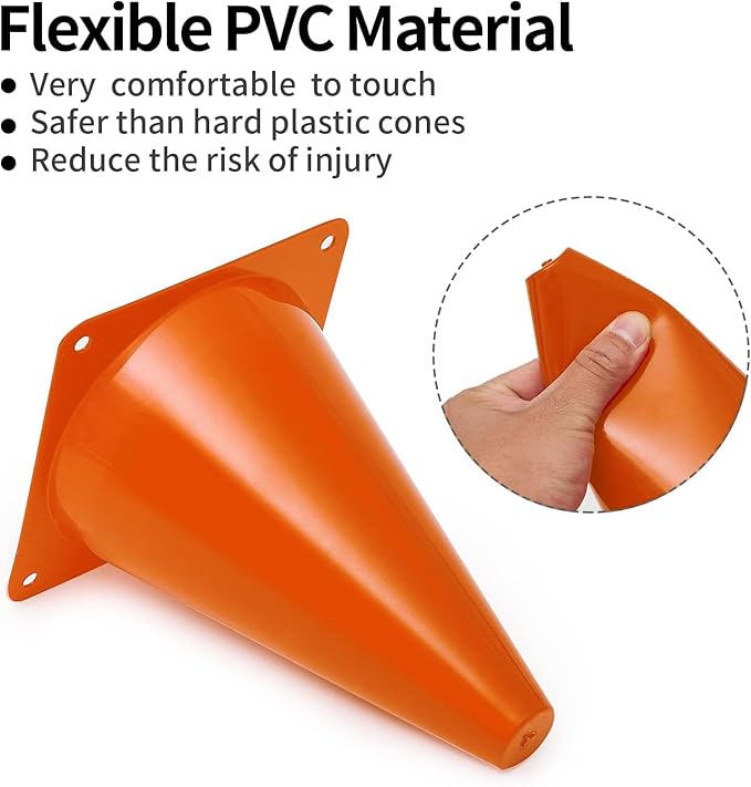 Cones Sports for Kids, Small Training Cones Set for Soccer Practice, 24 Pack 7 Inch Agility Field Cone Marker for Football Basketball Drills, Plastic Multi color Baseball Cone for Outdoor Indoor Games-StrideForce Fitness