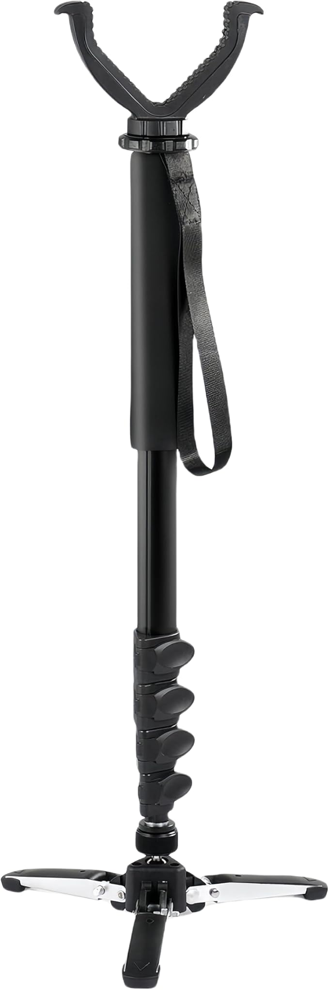 Shooting Stick with V Yoke, 22-62 inches Adjustable Aluminum Shooting Monopod for Hunting Rifles-StrideForce Fitness