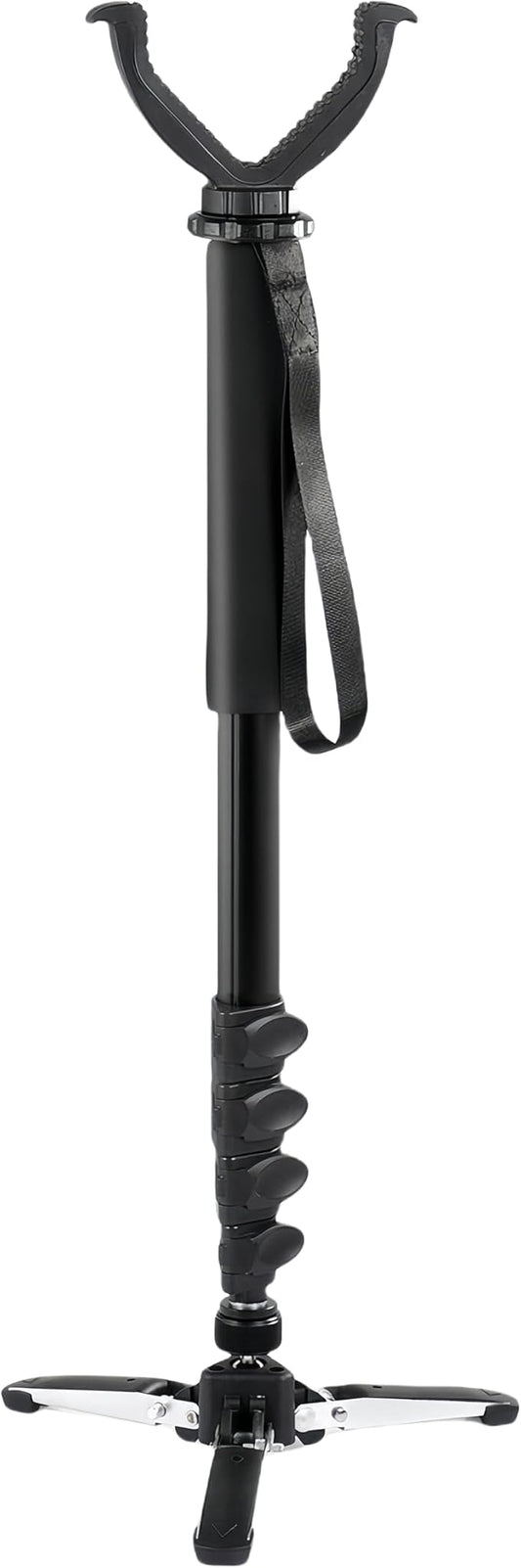 Shooting Stick with V Yoke, 22-62 inches Adjustable Aluminum Shooting Monopod for Hunting Rifles-StrideForce Fitness