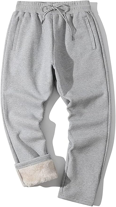 Yameekamulga Men's Winter Fleece Pants Sherpa Lined Sweatpants Active Athletic Running Jogger Track Causal Pants-StrideForce Fitness