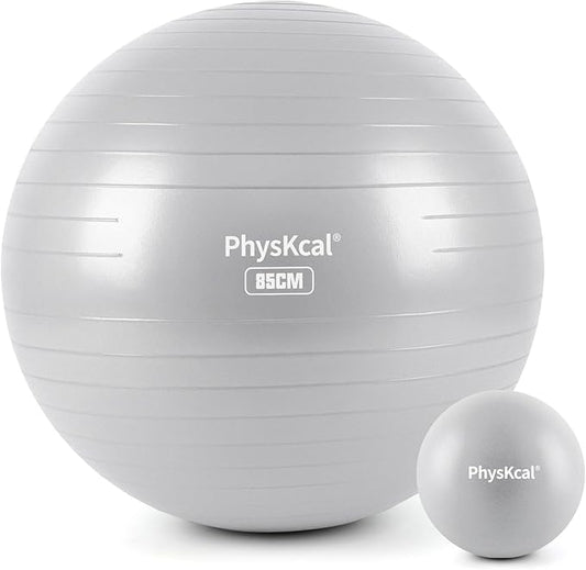 Yoga Ball for Exercise, Pilates Set, 4 Sizes Fitness Ball for Workout, Birthing, Pregnancy, Physical Therapy- Pump Included-StrideForce Fitness