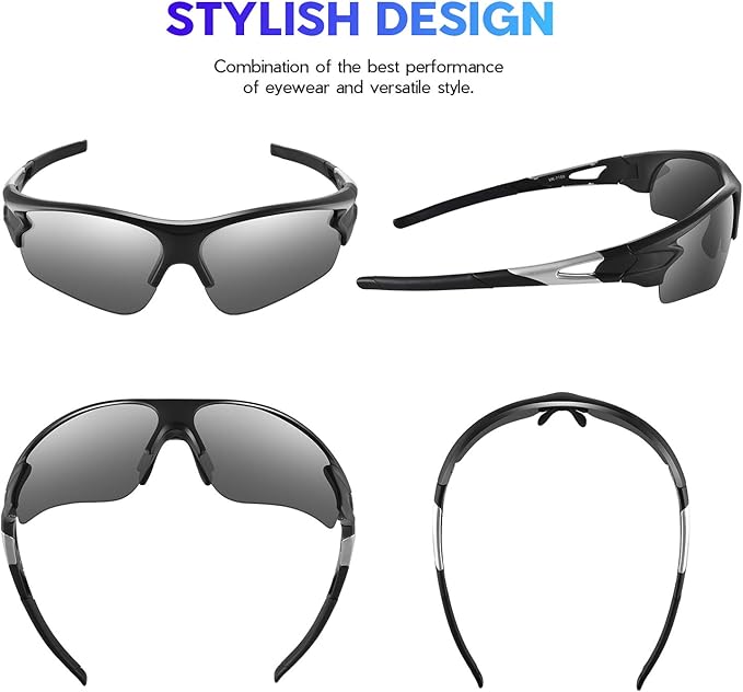 BEACOOL Polarized Sports Sunglasses for Men Women Youth Baseball Fishing Cycling Running Golf Motorcycle Tac Glasses UV400-StrideForce Fitness