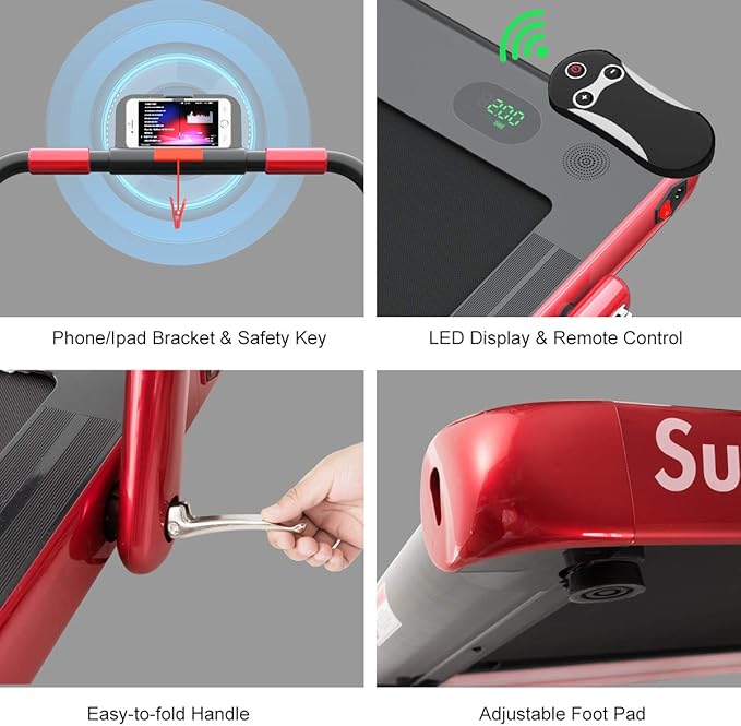 GYMAX Walking Pad, 2 in 1 Free Installation Under Desk Treadmill with Smart App, Remote Control & LED Display, 2.25HP Foldable Portable Compact Running Machine for Small Spaces Home Office-StrideForce Fitness