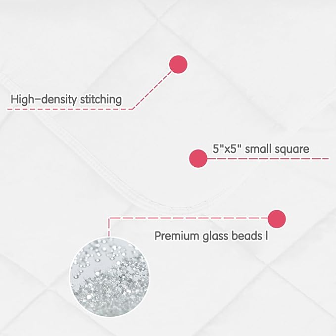 yescool Weighted Blanket (7 lbs, 41" x 60", White) Cooling Heavy Blanket for Sleeping Perfect for 60-90 lbs, Breathable Blanket with Premium Glass Bead, Machine Washable-StrideForce Fitness