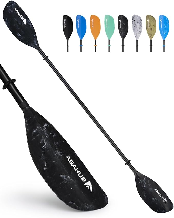 Abahub Adjustable Kayak Paddle 210-230 cm/ 230-250 cm Floating Kayaking Oars Boating Oars Canoeing Oars Black-StrideForce Fitness