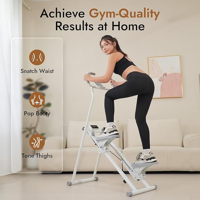 Stair Stepper with Adjustable Resistance - Stair Climber for Home Gym, Folding Cardio Machine with Extended Step Range, Adjustable Handlebar & Pedals, Tablet Holder by MACYO-StrideForce Fitness