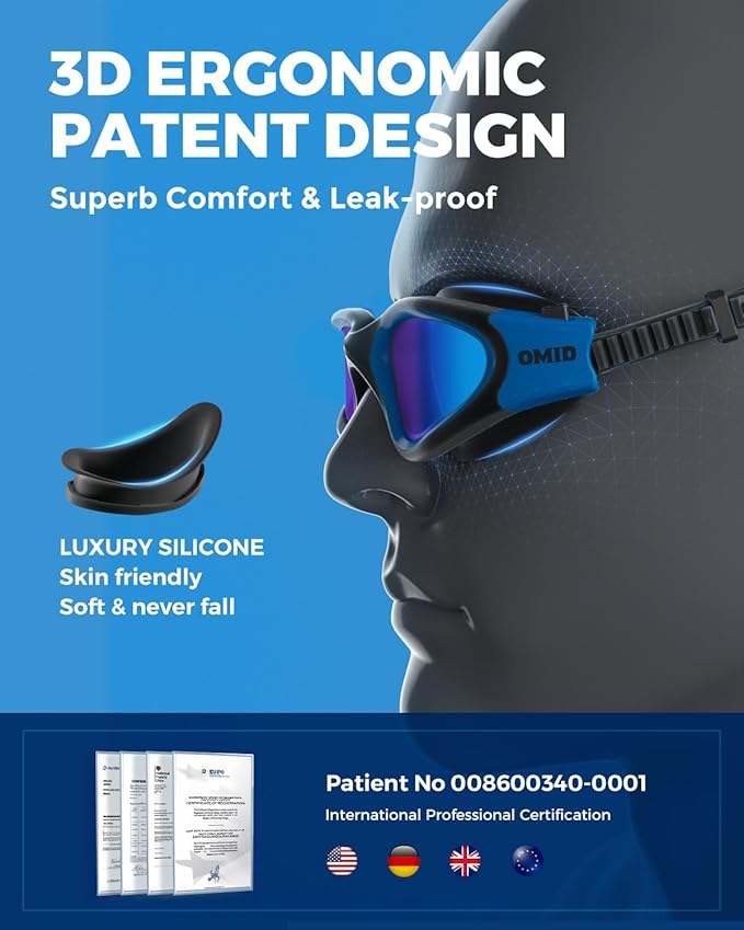 OMID Swim Goggles, P2 Polarized Swimming Goggles for Men Anti-fog Goggles Swimming for Adult Women-StrideForce Fitness