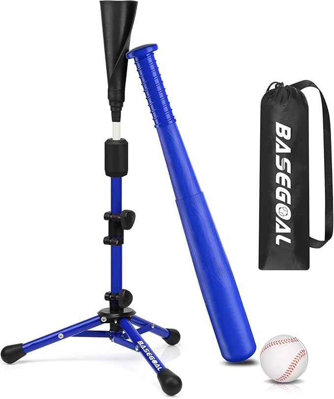 Baseball Tee for Kids,Youth Stand Set,Teeball Set,Youth Baseball,Softball Batting Tee Set,Easy Adjustable Height-StrideForce Fitness