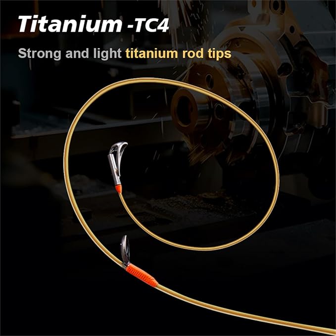 PURELURE Titanium-T Ultralight Fishing Rod Spinning & Casting for Trout Panfish, Carbon Fiber BFS Rod 2Pcs, Titanium Tip & Guides, Cork Handle, 5-6ft Stream Rod XUL Power, Fast/Moderate Fast Action-StrideForce Fitness