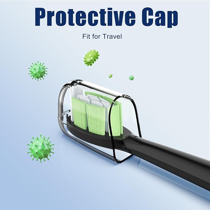 Replacement Heads for Philips Sonicare Diamondclean Sonic Toothbrush Heads Compatible with DiamondClean,FlexCare,C3 G3 W3 C1 C2 G2 Black 8 Pack