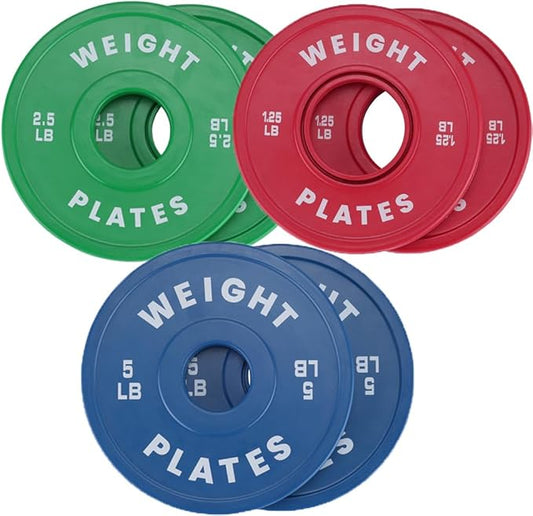 2 in Change Plates 1.25LB Pairs 2.5LB Pairs 5LB Pairs 10LB Pairs 17.5 LB 37.5 LB Set Fractional Weight Plates Set,Bumper plates for Gym Home,Rubber Coating & Steel-StrideForce Fitness