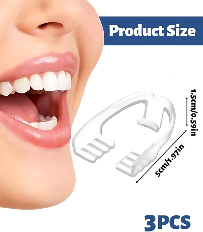 Night Guards for Teeth Grinding, 3 Count, Comfort Fit Design, Medical Grade EVA, Clear, Helps Reduce Teeth Clenching Pack of 2