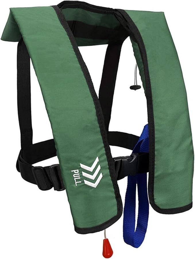Manual Inflatable Life Jacket|Life Vest for Adults|PFD Low Profile|Supports up to 330 lbs(YSH700)-StrideForce Fitness