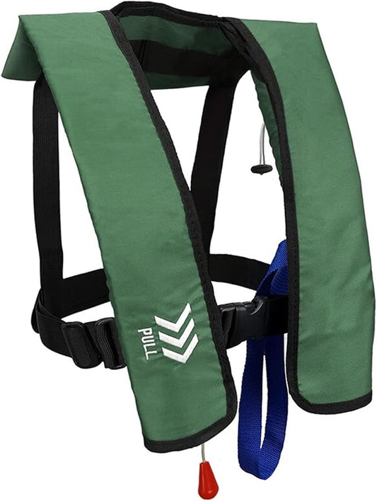 Manual Inflatable Life Jacket|Life Vest for Adults|PFD Low Profile|Supports up to 330 lbs(YSH700)-StrideForce Fitness