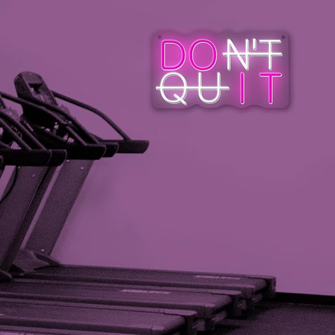 Don't Quit Neon Sign for Wall Decor LED Gym Neon Light Signs for Bedroom Home Office Hotel Pub Cafe Recreation GymRoom Game Room Fitness Club Décor Boyfriend Gift-StrideForce Fitness