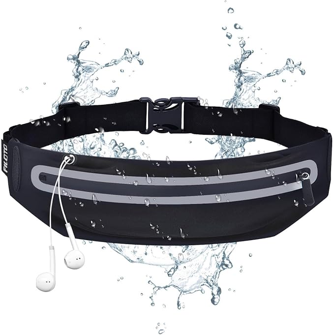 Running Belt Fanny Pack, Running Waist Pack for Women & Men USA Patented Hands-Free Reflective Runner Pouch Belt Fitness Workout Bag No-Bounce Adjustable Sport Travel Fanny Pack Cell-StrideForce Fitness