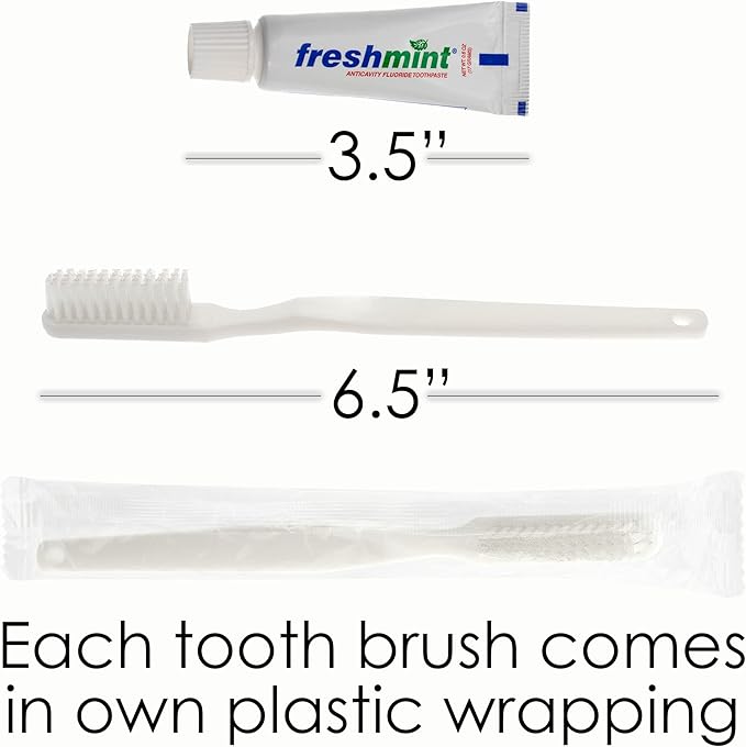 Moda West 96 Kits - Bulk Case of Wholesale Basic Toiletry Bathroom Kits for Men, Women, Travel & Charity, Shampoo, Toothpaste, Deodorant & More, Perfect for Homeless Shelters & Airbnb Donation