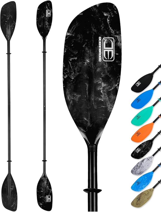 OCEANBROAD Kayak Paddle 86in/218cm, 90.5in/230cm Alloy Shaft 2-Piece Floatable Kayak Oar for Kayaking Canoeing Boating-StrideForce Fitness