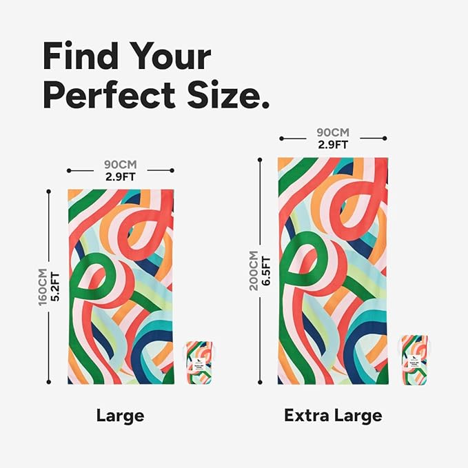 Dock & Bay Beach Towel - Quick Dry, Sand Free - Compact, Lightweight - 100% Recycled - Includes Bag - Fruit Loops - Extra Large (200x90cm, 78x35)-StrideForce Fitness