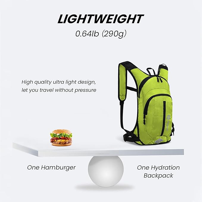 Nepest Hydration Pack Backpack for Women & Men, Lightweight Water Backpack with 2L Water Bladder for Hiking Cycling Running Biking-StrideForce Fitness