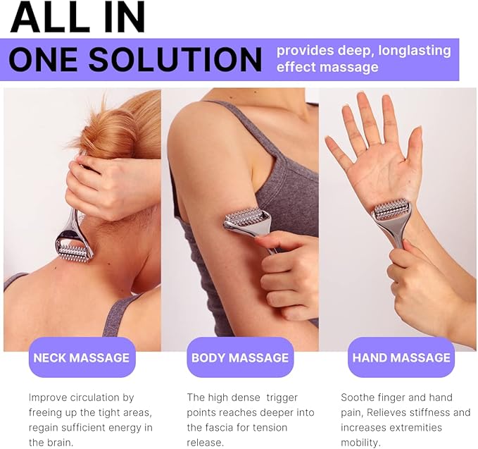 Massage Roller, Acupuncture Roller for Muscle Pain Relief, Acupressure Massager - Deep Tissue Massage Tool for Hand, Foot, Neck, Arms, Thighs-StrideForce Fitness