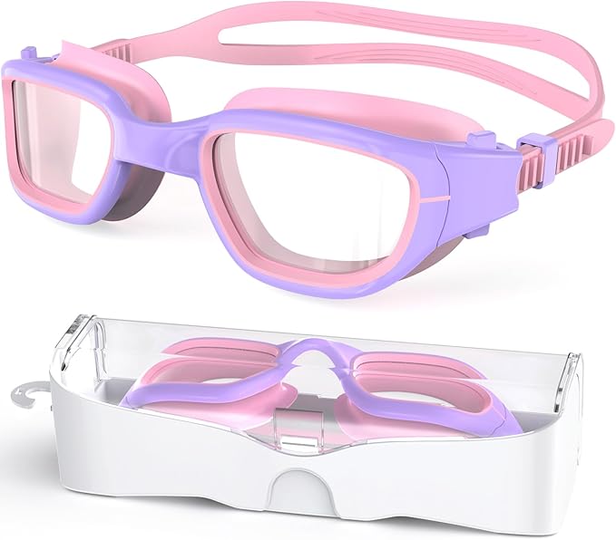 Kids Swim Goggles,Swimming Goggles for Kids 6-14, Anti-Fog UV Protection Pool Glasses for Boys Girls-StrideForce Fitness