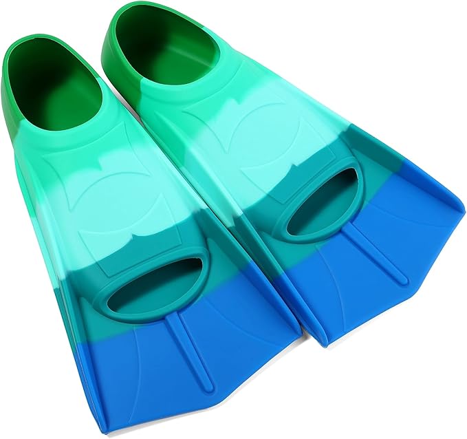Kids Swim Fins,Short Kids Fins Youth Swimming Flippers for Lap Swimming Training for Children Girls Boys Beginners-StrideForce Fitness