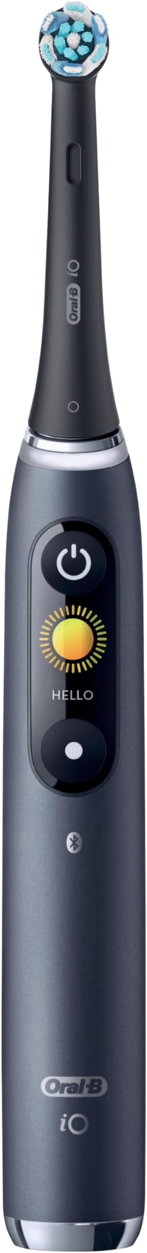 Oral-B iO Series 9 Limited Rechargeable Black Electric Toothbrush with (2) Ultimate Clean and (1) Gentle Care Replacement Brush Heads, Black, Travel Case and Charger