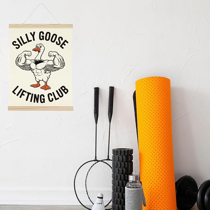 Gym Motivational Posters Funny College Dorm Posters Gifts for Guys Girls Friends SIilly Goose Lifting Club Gym Flag Wall Art Decor Sign for Home Gym Bedroom Office-StrideForce Fitness