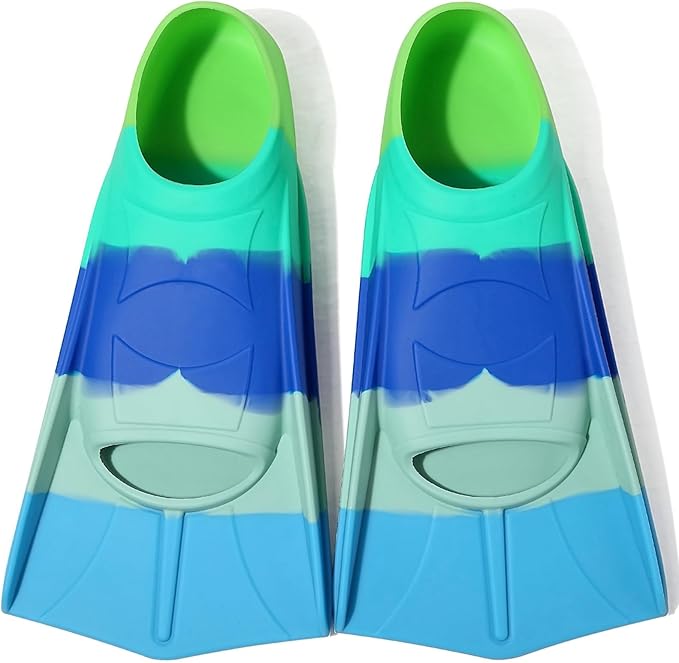 Kids Swim Fins,Short Kids Fins Youth Swimming Flippers for Lap Swimming Training for Children Girls Boys Beginners-StrideForce Fitness