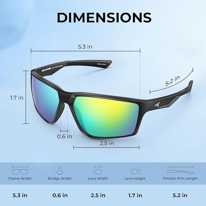 KastKing Osage Polarized Sport Sunglasses for Men and Women, Ideal for Driving Fishing Cycling Running, UV Protection-StrideForce Fitness