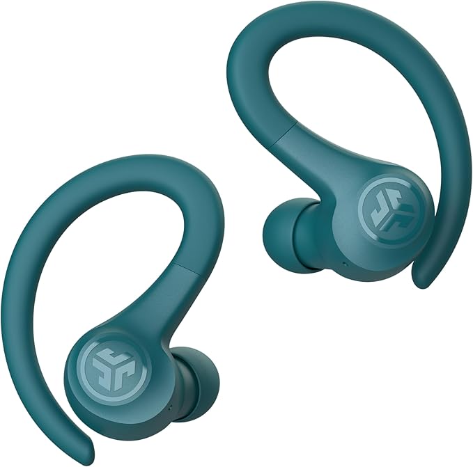 JLab Go Sport+ Wireless Workout Earbuds Featuring C3 Clear Calling, Secure Earhook Sport Design, 35+ Hour Bluetooth Playtime, and 3 EQ Sound Settings (Teal)-StrideForce Fitness