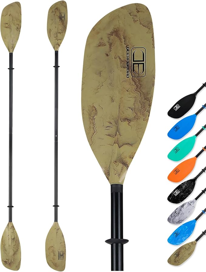 OCEANBROAD Kayak Paddle 86in/218cm, 90.5in/230cm Alloy Shaft 2-Piece Floatable Kayak Oar for Kayaking Canoeing Boating-StrideForce Fitness