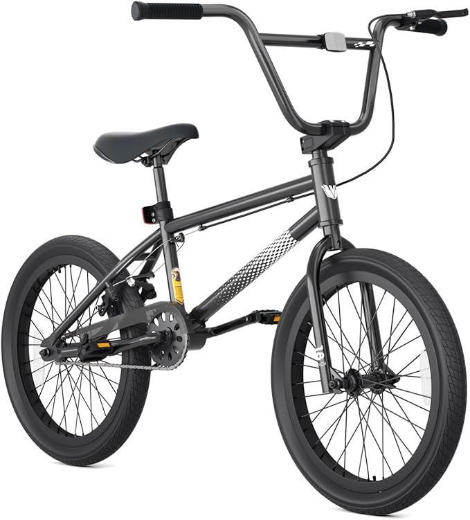 67i Boys BMX Bike 18/20 Inch Ages 8-12 Kids Bicycle with Front Rear U Brake Adjustable Seat Iron Fork 2.09" Wide Tires-StrideForce Fitness