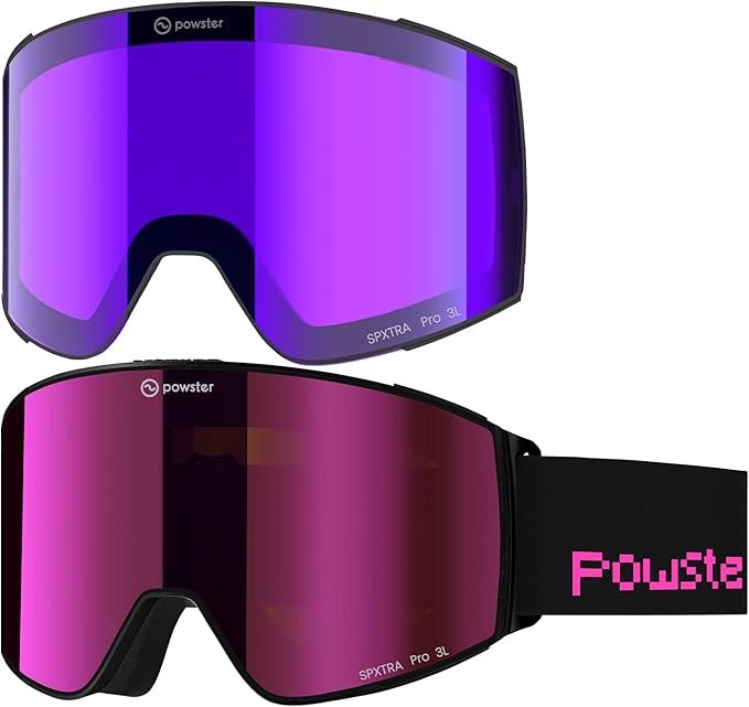 Ski Goggles Snow OTG Snowboard Goggles Magnetic Interchangeable Lens Frameless UV Protection Anti-fog mobile Skating-StrideForce Fitness
