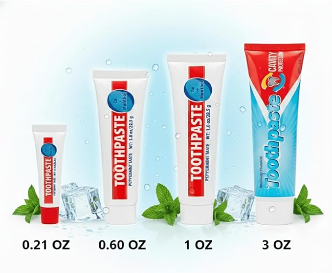 100 Pack 1 oz Peppermint Travel Size Toothpaste for Hospitality, Hotel, Charity. Donation Homeless Supplies (100 Tubes 1 Ounce Each)