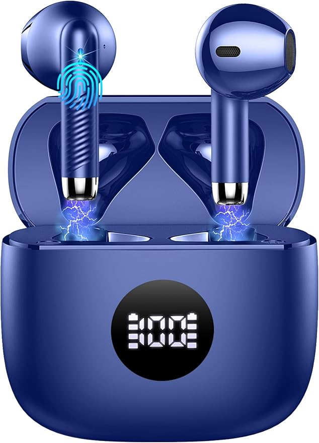 Wireless Earbuds, Bluetooth 5.4 Ear Buds LED Power Display Headphones Bass Stereo, Bluetooth Earbuds in-Ear Noise Cancelling Mic, 40H Playback Mini Case IP7 Waterproof Sports Earphones for Android iOS-StrideForce Fitness